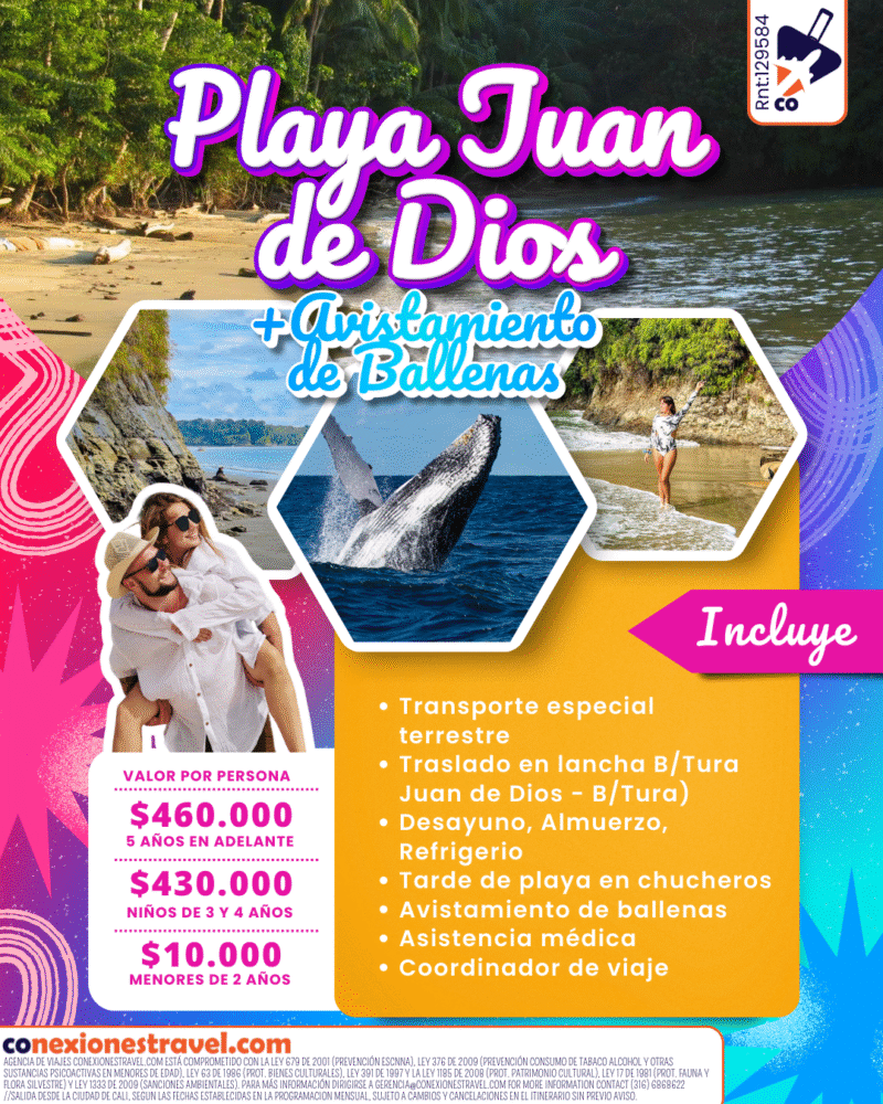 Playa Juan de Dios + Avistamiento de ballenas